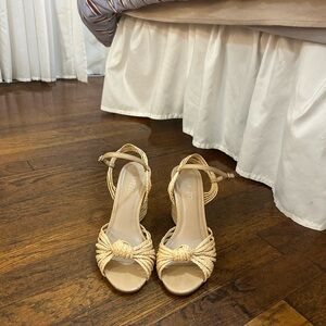 Arezzo Braided Raffia Heels — Size 36 (Fits US 6–6.5)